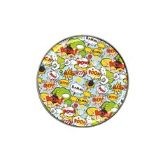 Comic Pow Bamm Boom Poof Wtf Pattern 1 Hat Clip Ball Marker by EDDArt