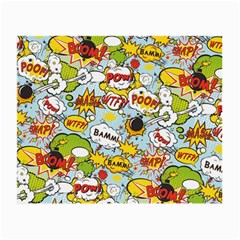 Comic Pow Bamm Boom Poof Wtf Pattern 1 Small Glasses Cloth by EDDArt