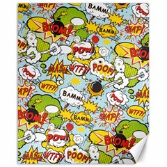 Comic Pow Bamm Boom Poof Wtf Pattern 1 Canvas 16  X 20  by EDDArt