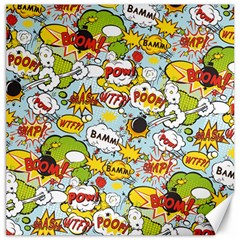 Comic Pow Bamm Boom Poof Wtf Pattern 1 Canvas 20  X 20  by EDDArt