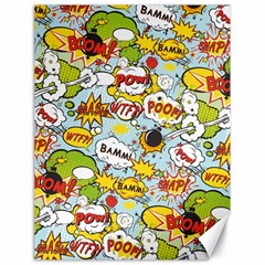 Comic Pow Bamm Boom Poof Wtf Pattern 1 Canvas 18  X 24  by EDDArt