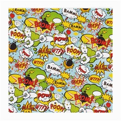 Comic Pow Bamm Boom Poof Wtf Pattern 1 Medium Glasses Cloth (2 Sides) by EDDArt