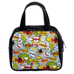 Comic Pow Bamm Boom Poof Wtf Pattern 1 Classic Handbag (two Sides) by EDDArt