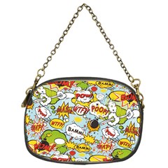 Comic Pow Bamm Boom Poof Wtf Pattern 1 Chain Purse (one Side) by EDDArt