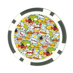 Comic Pow Bamm Boom Poof Wtf Pattern 1 Poker Chip Card Guard (10 Pack) by EDDArt