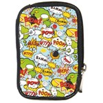 Comic Pow Bamm Boom Poof Wtf Pattern 1 Compact Camera Leather Case Front