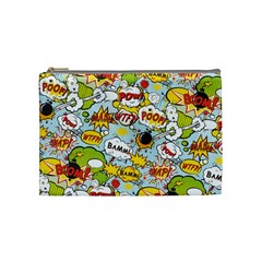 Comic Pow Bamm Boom Poof Wtf Pattern 1 Cosmetic Bag (medium) by EDDArt