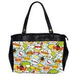 Comic Pow Bamm Boom Poof Wtf Pattern 1 Oversize Office Handbag (2 Sides) Front