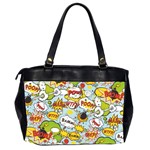 Comic Pow Bamm Boom Poof Wtf Pattern 1 Oversize Office Handbag (2 Sides) Back