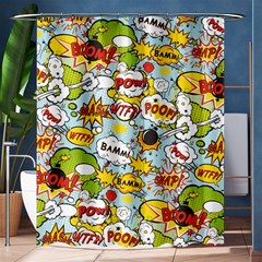 Comic Pow Bamm Boom Poof Wtf Pattern 1 Shower Curtain 60  X 72  (medium)  by EDDArt