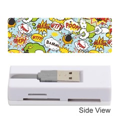 Comic Pow Bamm Boom Poof Wtf Pattern 1 Memory Card Reader (stick) by EDDArt