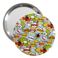 Comic Pow Bamm Boom Poof Wtf Pattern 1 3  Handbag Mirrors by EDDArt