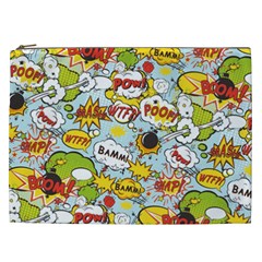 Comic Pow Bamm Boom Poof Wtf Pattern 1 Cosmetic Bag (xxl) by EDDArt