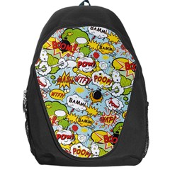 Comic Pow Bamm Boom Poof Wtf Pattern 1 Backpack Bag by EDDArt