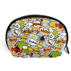 Comic Pow Bamm Boom Poof Wtf Pattern 1 Accessory Pouch (large) by EDDArt