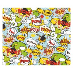 Comic Pow Bamm Boom Poof Wtf Pattern 1 Double Sided Flano Blanket (small)  by EDDArt