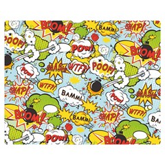 Comic Pow Bamm Boom Poof Wtf Pattern 1 Double Sided Flano Blanket (medium)  by EDDArt