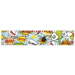 Comic Pow Bamm Boom Poof Wtf Pattern 1 Small Flano Scarf