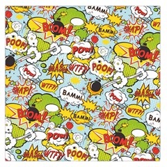 Comic Pow Bamm Boom Poof Wtf Pattern 1 Large Satin Scarf (square) by EDDArt