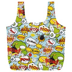 Comic Pow Bamm Boom Poof Wtf Pattern 1 Full Print Recycle Bag (xxl) by EDDArt