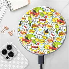 Comic Pow Bamm Boom Poof Wtf Pattern 1 Wireless Charger by EDDArt