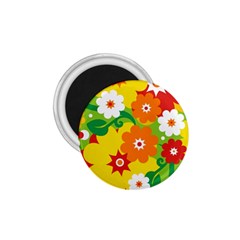 Flower Power Wallpaper Green Yellow Orange Red 1 75  Magnets by EDDArt