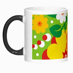 Flower Power Wallpaper Green Yellow Orange Red Morph Mugs by EDDArt