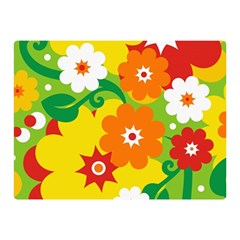 Flower Power Wallpaper Green Yellow Orange Red Double Sided Flano Blanket (mini)  by EDDArt