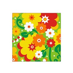 Flower Power Wallpaper Green Yellow Orange Red Satin Bandana Scarf by EDDArt