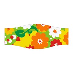 Flower Power Wallpaper Green Yellow Orange Red Stretchable Headband by EDDArt