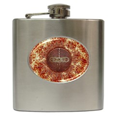 Chartres Double Infinity Antique Mandala Hip Flask (6 Oz) by EDDArt