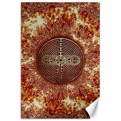 Chartres Double Infinity Antique Mandala Canvas 20  X 30  by EDDArt