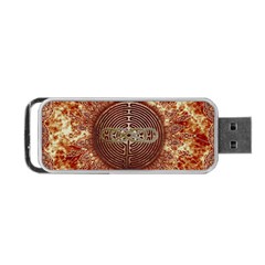 Chartres Double Infinity Antique Mandala Portable Usb Flash (one Side) by EDDArt