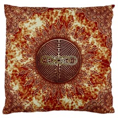 Chartres Double Infinity Antique Mandala Large Flano Cushion Case (one Side) by EDDArt