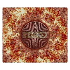 Chartres Double Infinity Antique Mandala Double Sided Flano Blanket (small)  by EDDArt