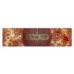 Chartres Double Infinity Antique Mandala Satin Scarf (oblong) by EDDArt