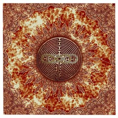 Chartres Double Infinity Antique Mandala Wooden Puzzle Square by EDDArt