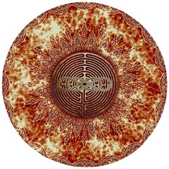 Chartres Double Infinity Antique Mandala Wooden Puzzle Round by EDDArt