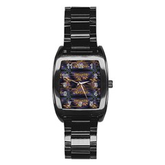 Abstract Art - Adjustable Angle Jagged 1 Stainless Steel Barrel Watch by EDDArt