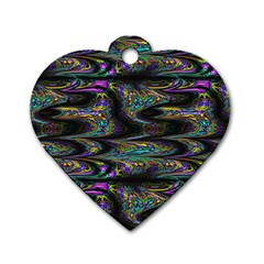 Abstract Art - Adjustable Angle Jagged 2 Dog Tag Heart (two Sides) by EDDArt