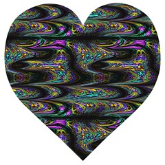 Abstract Art - Adjustable Angle Jagged 2 Wooden Puzzle Heart by EDDArt