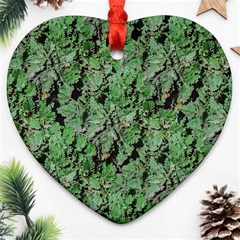 Botanic Camouflage Pattern Ornament (heart) by dflcprintsclothing