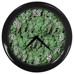 Botanic Camouflage Pattern Wall Clock (black) by dflcprintsclothing