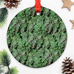 Botanic Camouflage Pattern Round Ornament (two Sides) by dflcprintsclothing