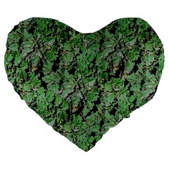 Botanic Camouflage Pattern Large 19  Premium Flano Heart Shape Cushions