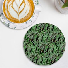 Botanic Camouflage Pattern Uv Print Round Tile Coaster by dflcprintsclothing