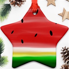 Painted Watermelon Pattern, Fruit Themed Apparel Ornament (star)