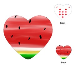 Painted Watermelon Pattern, Fruit Themed Apparel Playing Cards Single Design (heart)