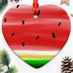 Painted watermelon pattern, fruit themed apparel Heart Ornament (Two Sides) Front