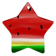 Painted Watermelon Pattern, Fruit Themed Apparel Star Ornament (two Sides) by Casemiro